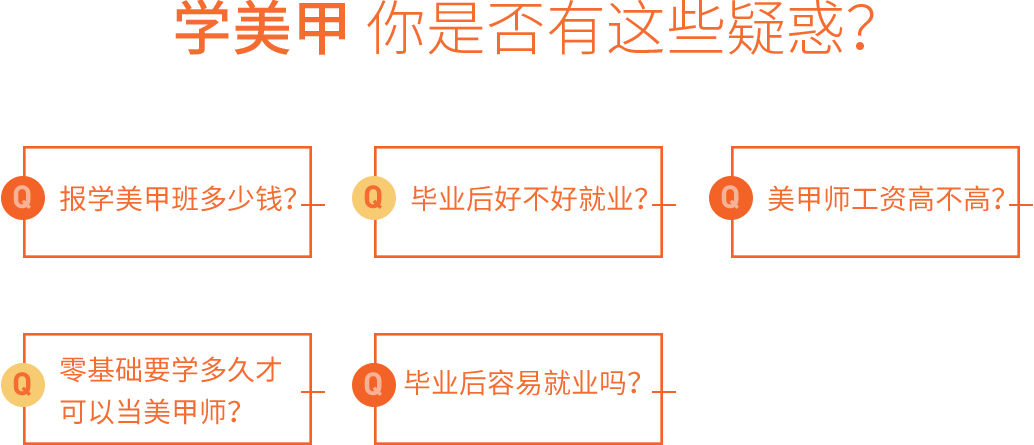 报学美甲班多少钱？,毕业后好不好就业？,美甲师工资高不高？
,零基础要学多久才
可以当美甲师？,毕业后推荐就业吗？